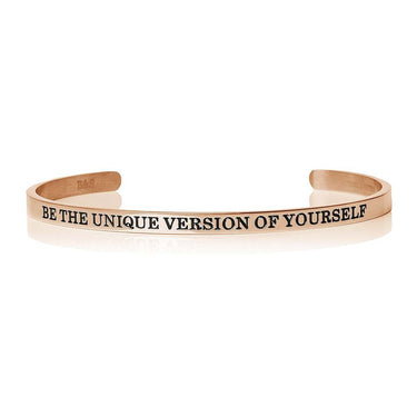 Be The Unique Version Of Yourself - Quote Bracelet - Mantra Bracelet Bracelet 18k Rose Gold Brother & Sisters